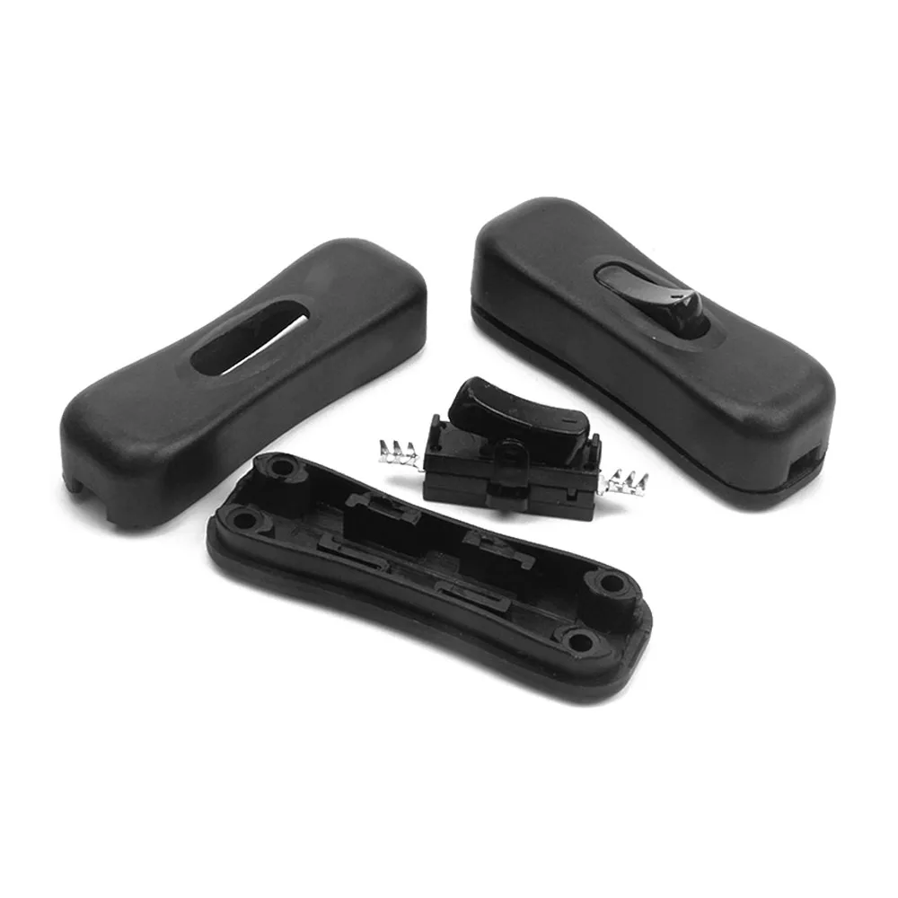 

250V/2A 125V/2A 304 LED Power Cable Switch Halfway Rocker On Off Push Button Warping Switch for Lamps Black White Transparent