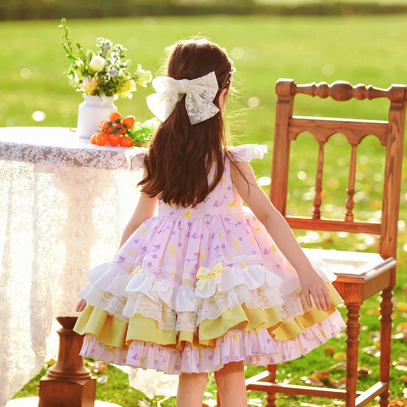 ロリータプリンセススカート,フローラルベスト,子供用ドレス,サマーコレクション2022