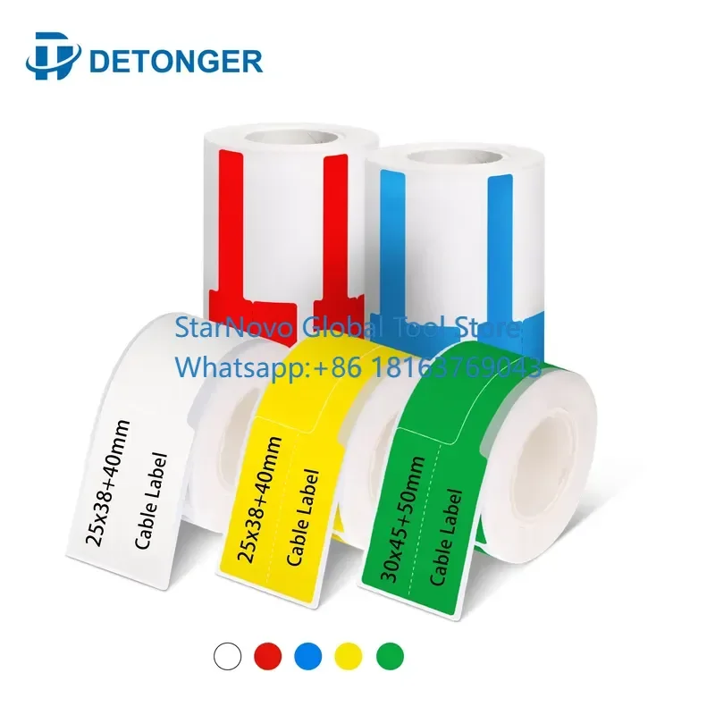 2026 Hot！ Detonger Color Self-adhesive Cable Label Tags Wire Label Cable ID Label