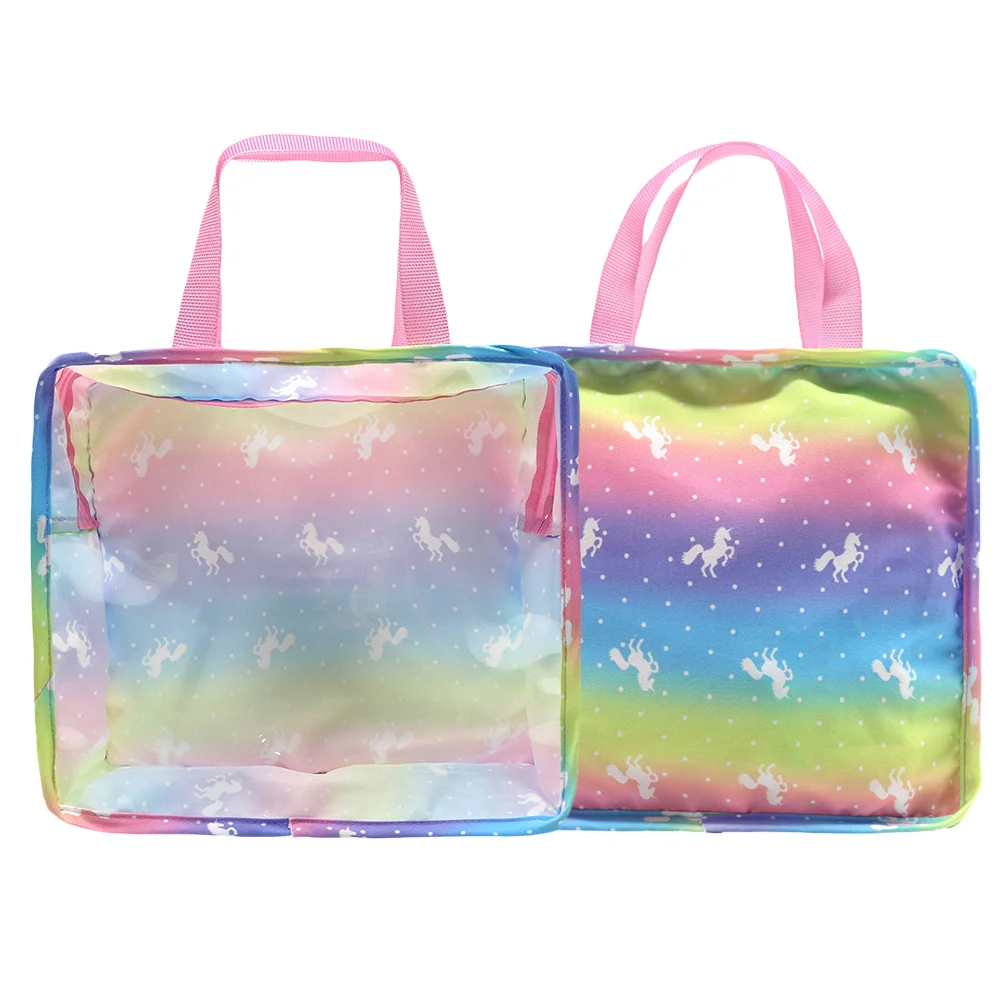 2 Pcs Accessory Bag Dolls Storage Handbags Travel Clothes Pouch Handheld for Accessories Girl Unicorn Kids Portable