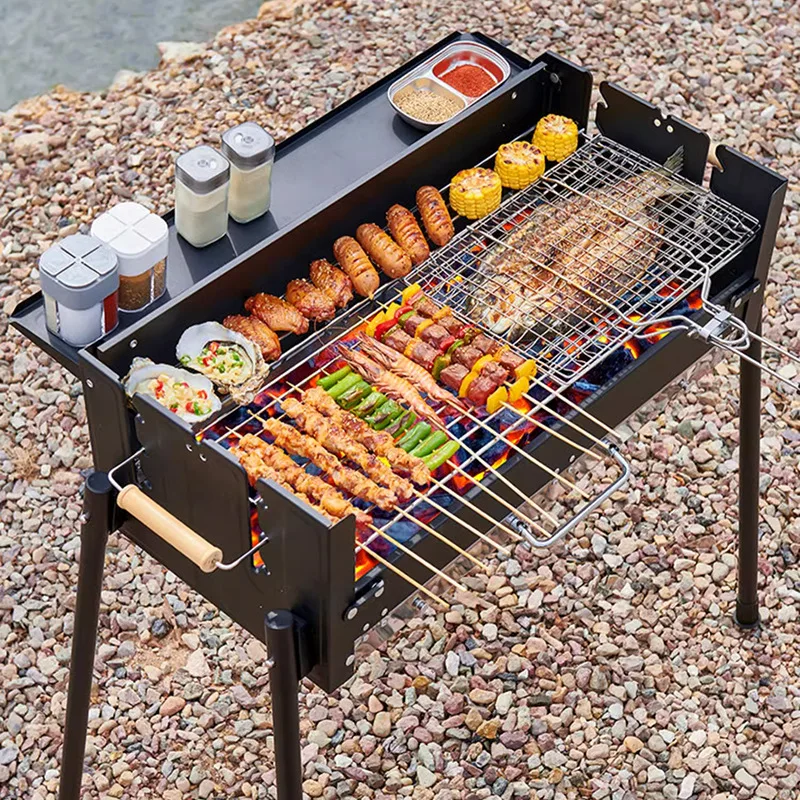 Household Barbecue Oven Smokeless Charcoal Courtyard BBQ Portable Stove for Outdoor Cooking Camping Hiking Picnics