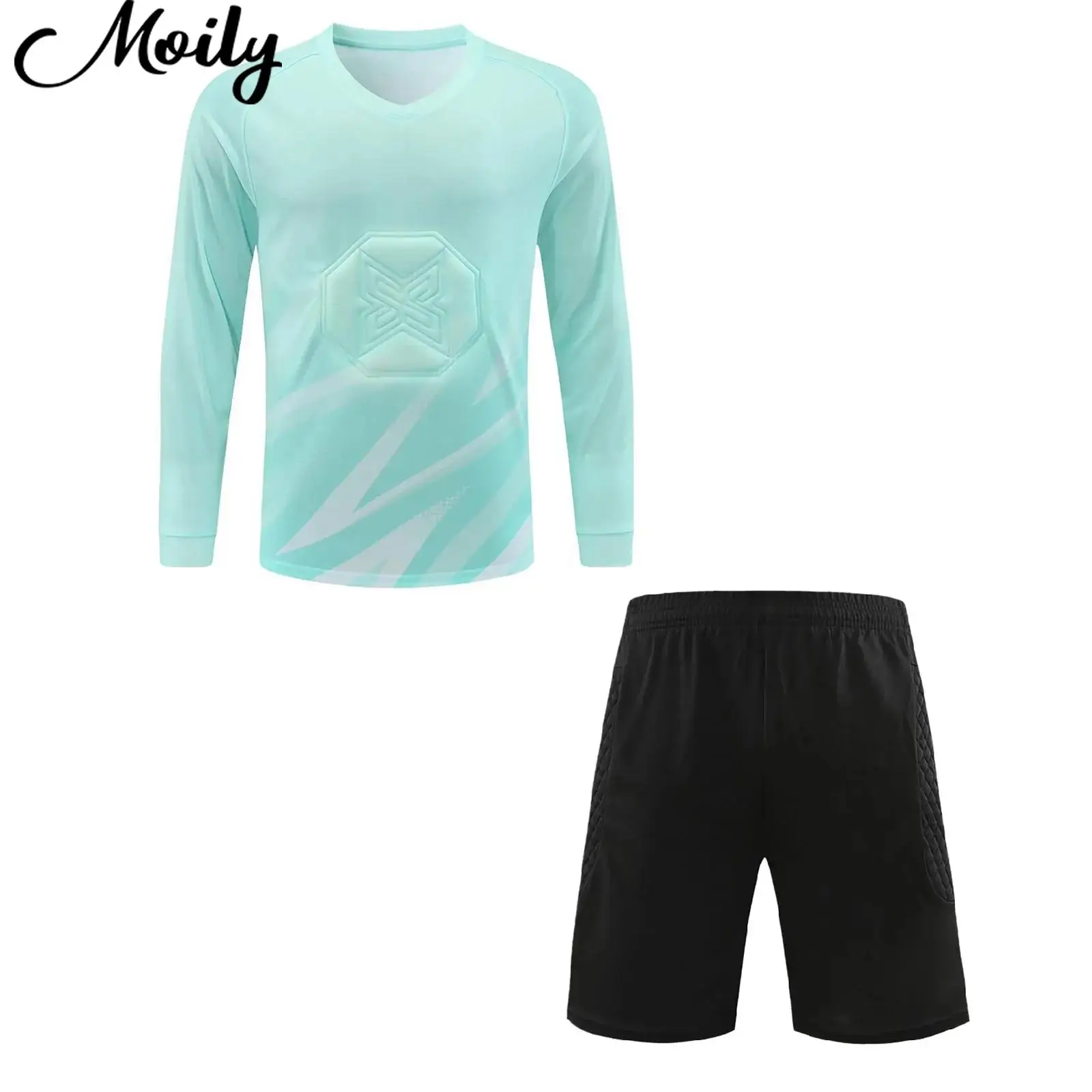 

Men's Football Uniform Custom Soccer Jerseys Men Soft Tracksuit Sportswear Long Sleeve T-shirt+Shorts Gym Cycling Workout Outfit
