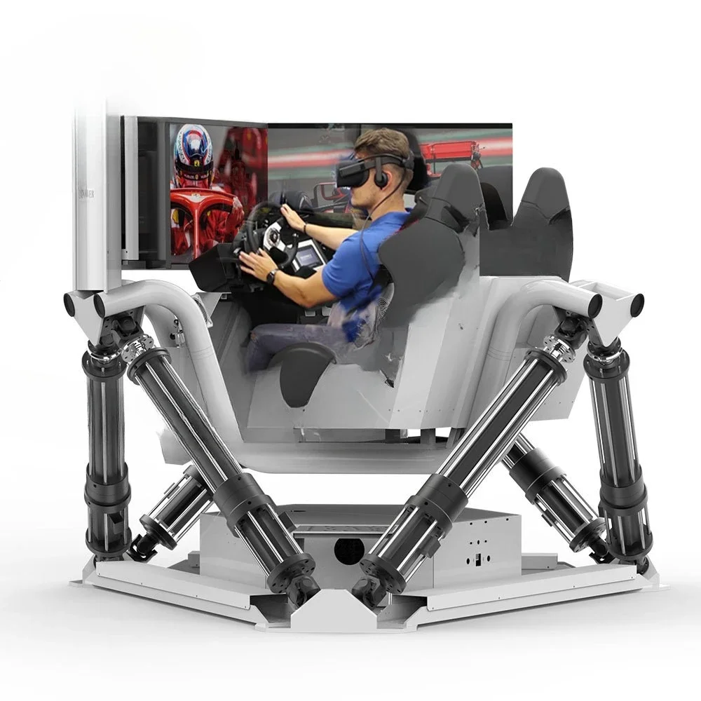 Intelligent six-axis three-screen racing VR racing driving emulator