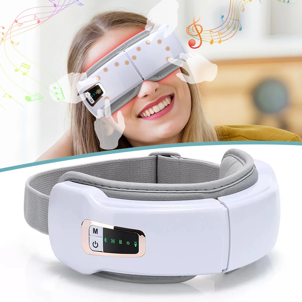 

Bluetooth Eye Massager Heat Vibration Music Headache Relief Heat Therapy Melt Eliminate Stress Eye Care Mask Promote Circulation