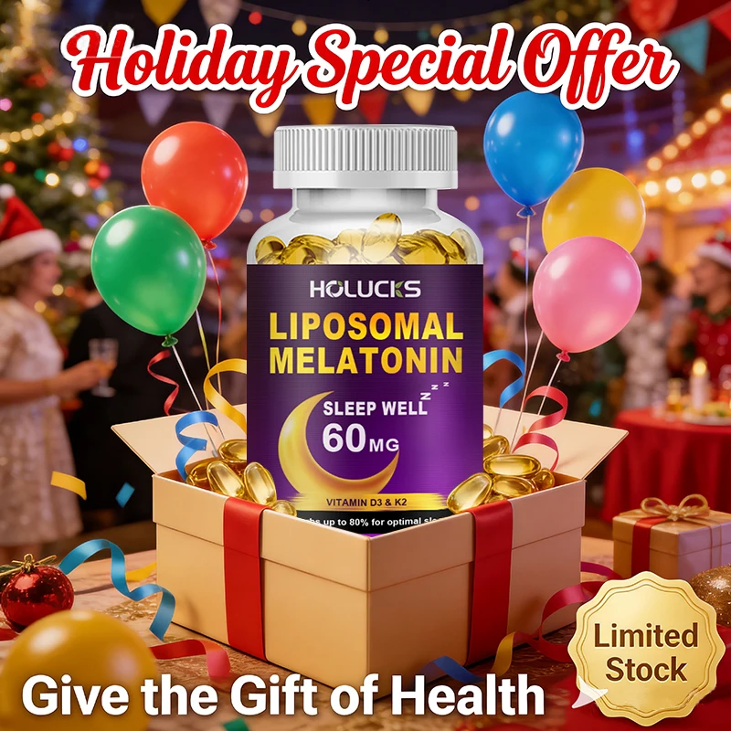 HOLUCKS Liposomal Melatonin Supplement, Supports Natural Deep Sleep, Fast Acting, Non-Habit Forming & Better Sleep Quality