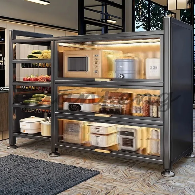 Multi-layer kitchen storage rack ground standing vegetable counter vegetable basket