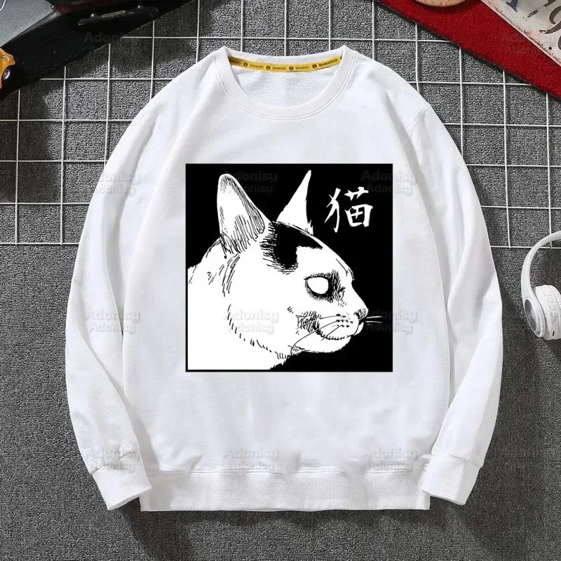 Junji Ito Tomie Shintaro Kago Horror Japan Manga Sweatshirts Harajuku Streetwear Top Autumn Spring O Neck Pullover Mens