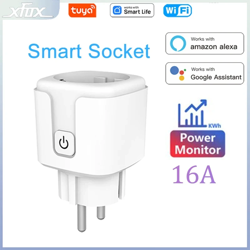 Tuya Smart Plug WiFi ZigBee Socket EU16A with Power Monitor Voice Control Timing Smart Life Control Works with Alexa Google Home