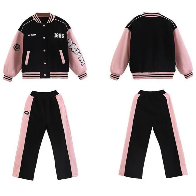 

2023 Girls Clothing Sets Teenage Girls Baseball Jackets Pants Tracksuit For Kids Clothes Fashion Outfits Children Clothes Set