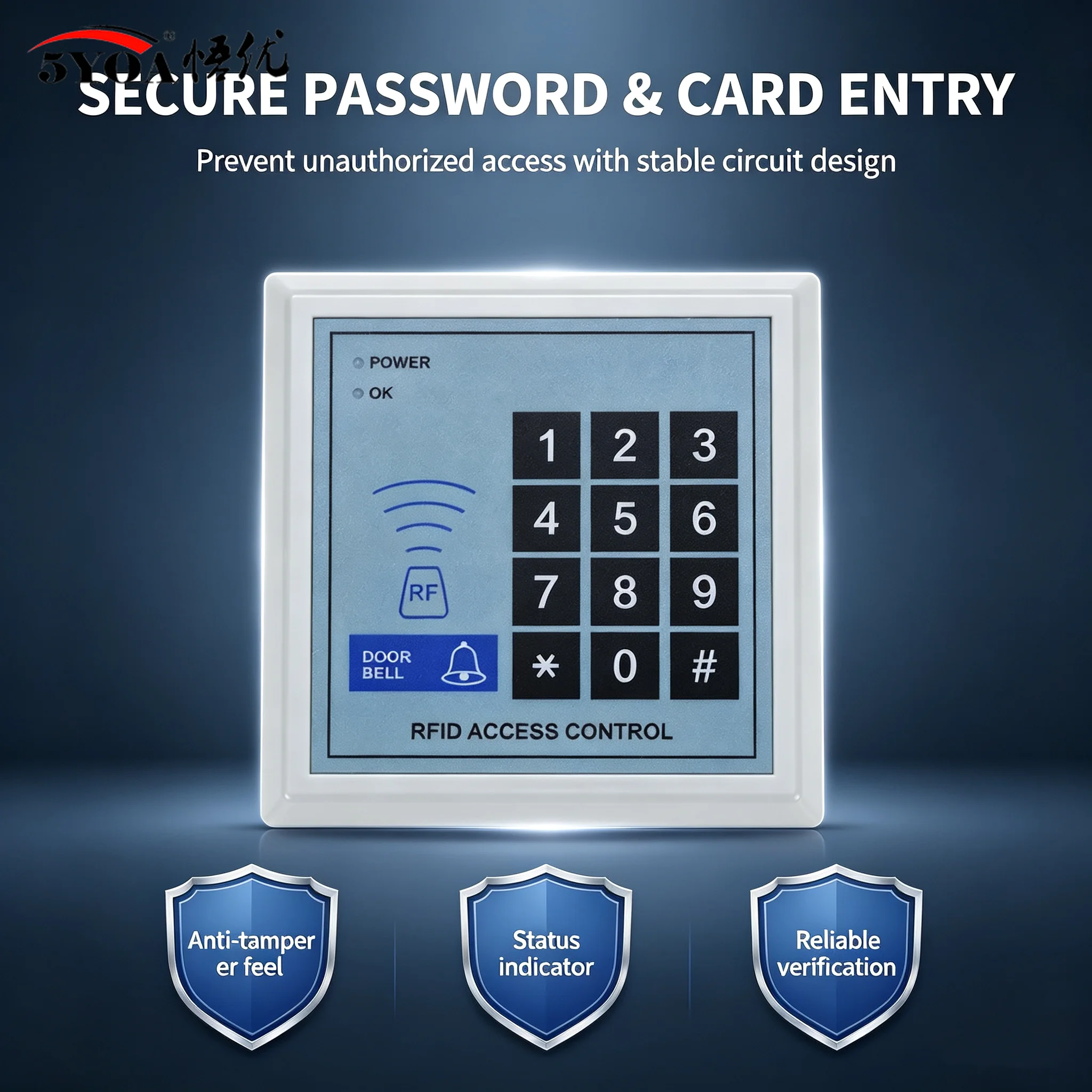 5YOA RFID Access Control System Proximity Entry Door Lock Security Device Machine for Quality Open Close Control