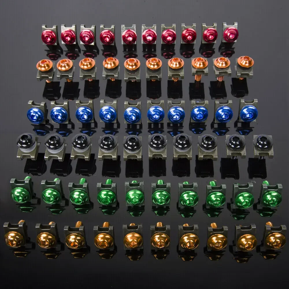 

10 x M6 6mm Aluminum Fairing Bolts Kit Body Fastener Clip Screw Sportbike For Ducati 848 1198 Honda CBR1000RR Suzuki GSXR1000