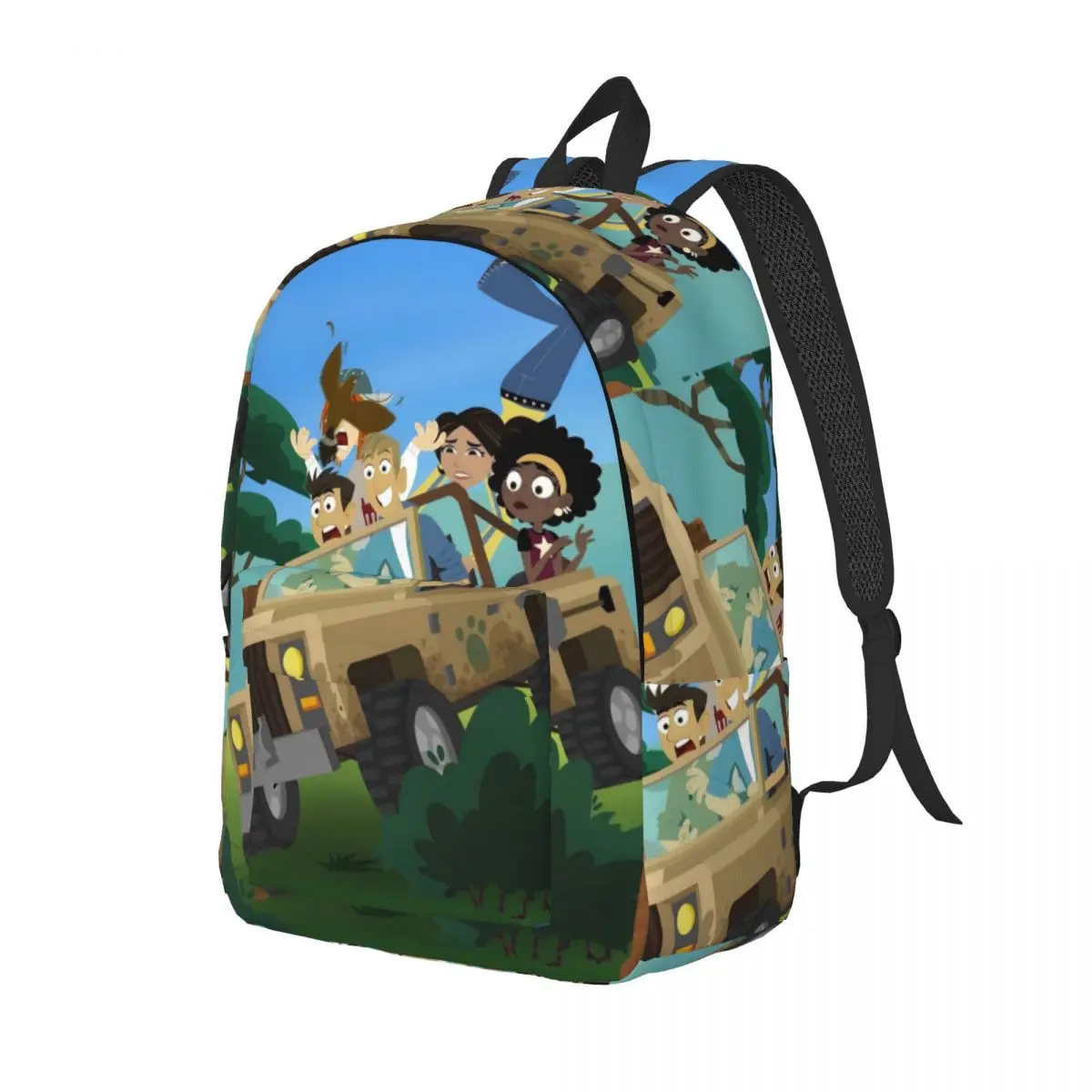 Wild Kratts for Teens Student School Book Bags Canadian Cartoon Daypack Elementary High College with Pocket