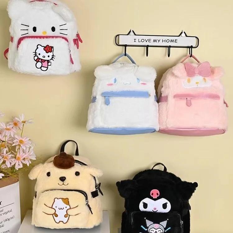 

Kawaii Plush Bag My Melody Kuromi Cartoon Animal Handbag Cute Cinnamoroll Storage Tote Bags Women Girls Birthday Gifts