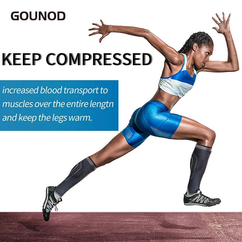 1PC/2PC GOUNODO Calf Compression Sleeve-Shin Splint Compression Sleeve Recovery Varicose Veins, Torn Calfm And Pain Relief Calf