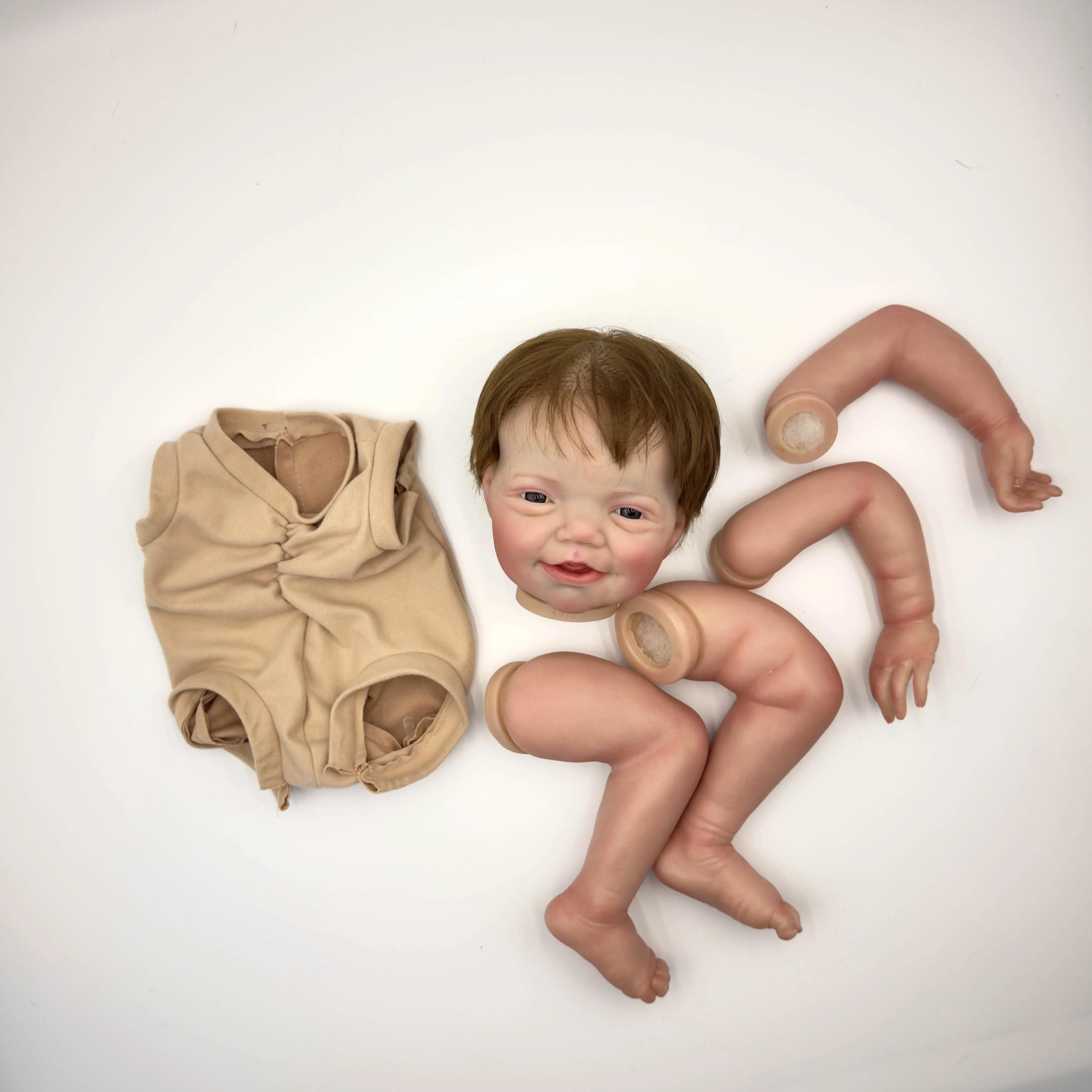 Kit de fabricação de boneca reborn NPK de 19 polegadas - Peças de boneca inacabadas pintadas de Charlie com cabelo enraizado à mão Kit de boneca colecionável realista