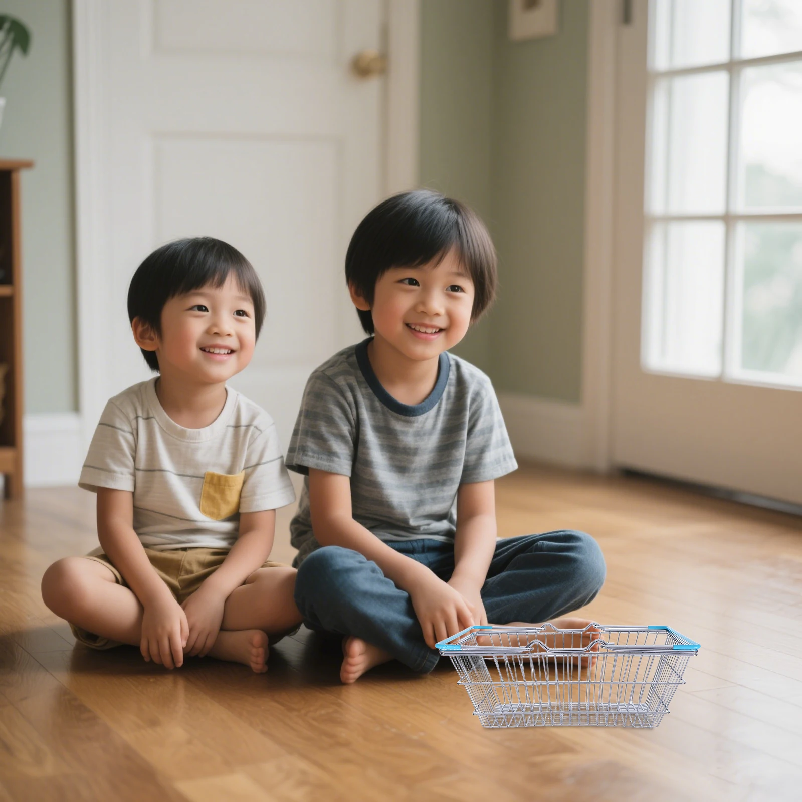 Mini panier de courses en fil de fer pour enfants, maison de jeu, supermarché, jeu de rôle, organisateur de stockage de cadeaux de fête, petit chariot en métal avec