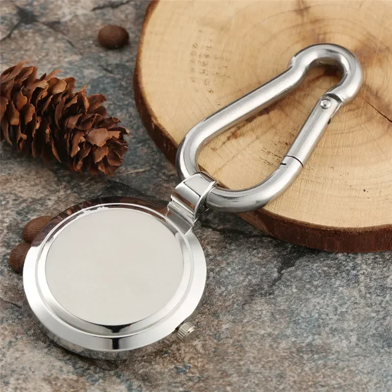 Portable Luminous Watch Professional Medical Dial Clip Carabiner Hook Quartz Movement for Men Women Noctilucent Timepiece