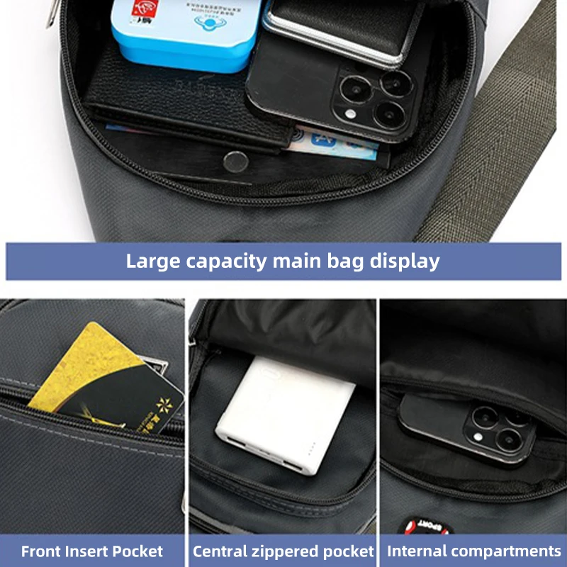 Men Oxford Cloth Chest Bag Handbag Waist Bag Crossbody Bag Headphone Cable For BMW Motorsport X1 X3 X5 E39 E46 E90 F20 E60 F30