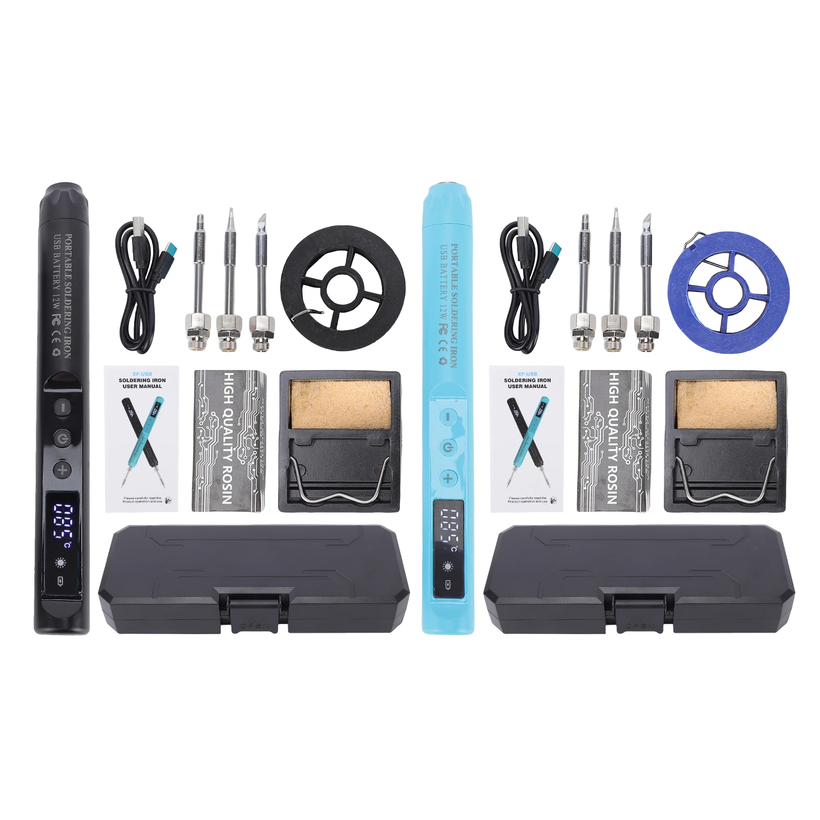 

New Arrival Cordless Soldering Iron Kit USB-C Rechargeable 200-450℃ LCD Screen Adjustable Temperature Auto Sleep