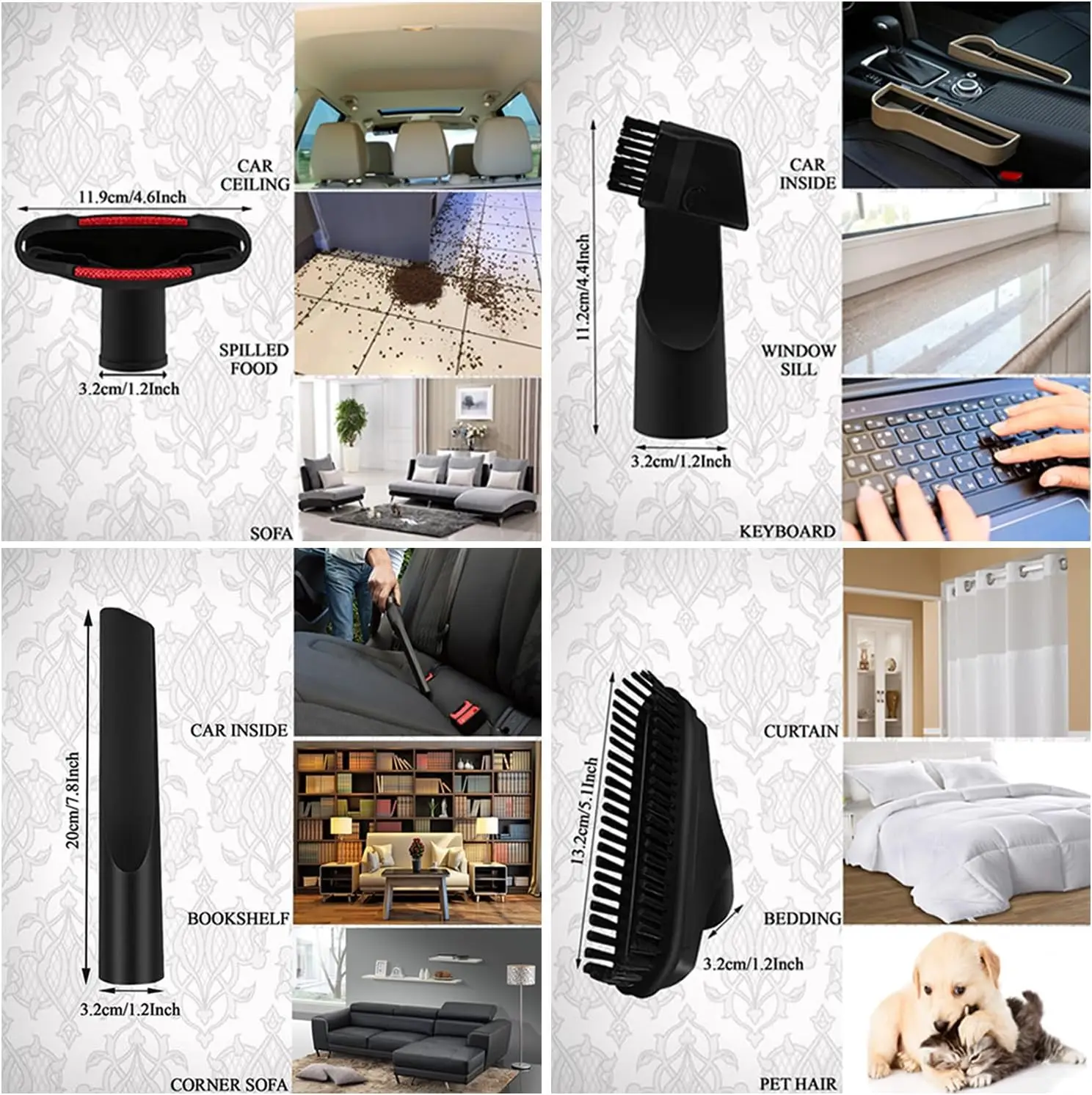 Vacuum Cleaner Brush Head Nozzle With 32 / 35mm Adapter Spare Parts Crevice Dust Collector Vacuum Cleaner Replacement Attachment image 5