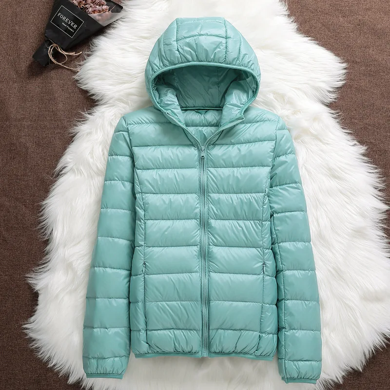 15 cores mulheres com capuz puffer jaquetas 2025 nova primavera inverno 90% pato branco para baixo casacos femininos ultraleve embalável casual parkas