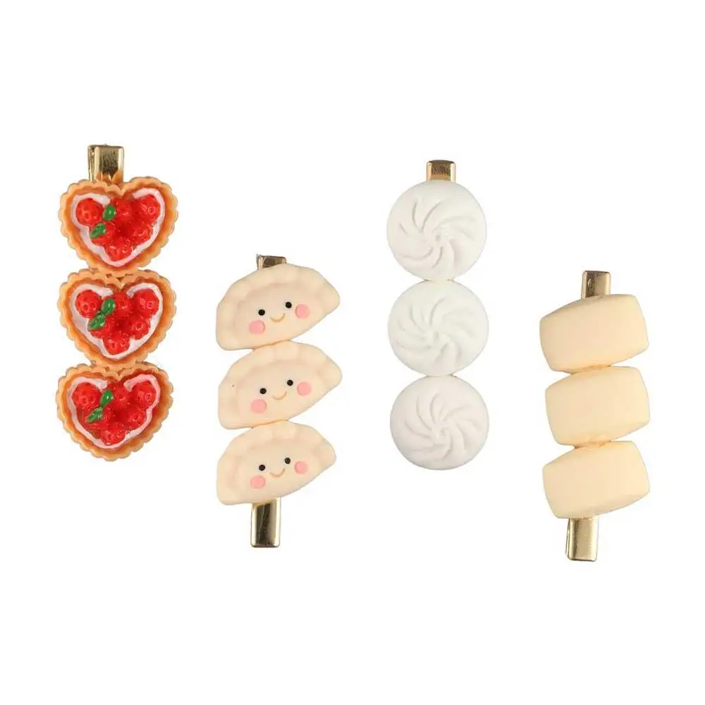 Pie Steamed Stuffed Bun Kids Korean Style Hair Clip Resin Duckbill Clip Women Hair Accessories Simulated Food Hairpin