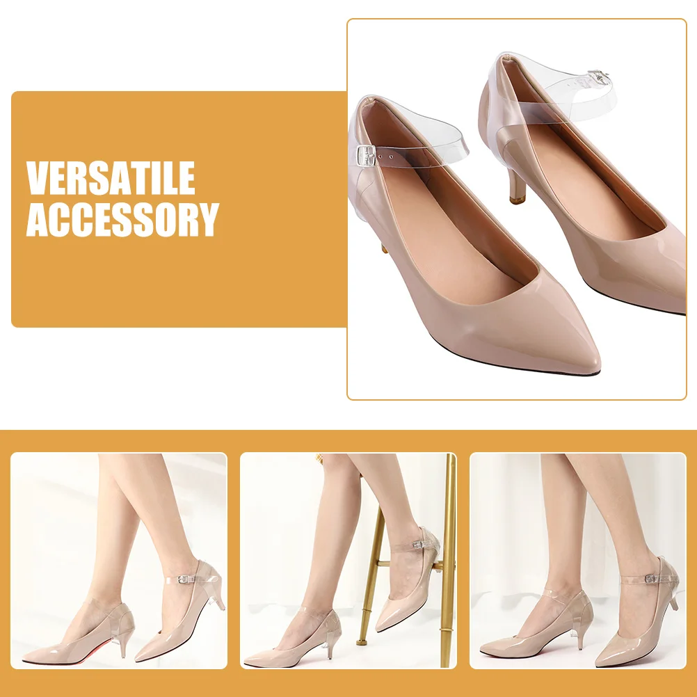 4Pairs High Heel Straps for High Heels Tpu Triangular Design Anti-Loose Secure Fit Decorative Wreath Style Clear Shoe