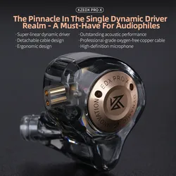 KZ EDX PRO X Dynamic Drive Headphones HIFI Heavy Bass Earbuds Sports Metal Headphones Detachable Headphones 2PIN