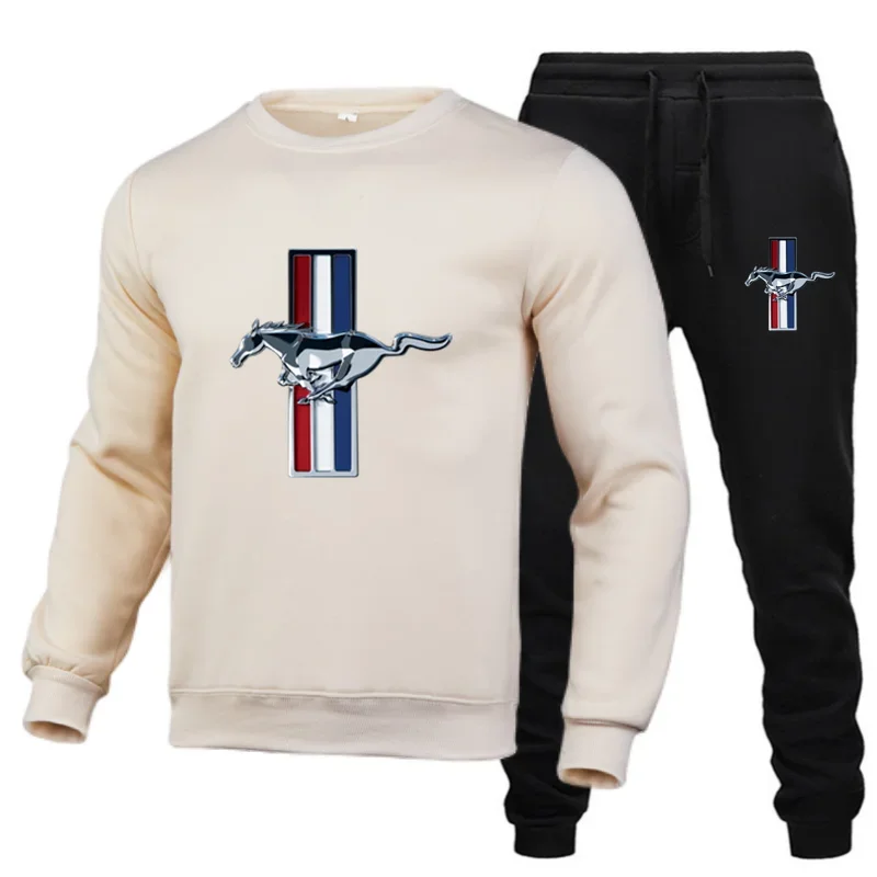 Men Tracksuit Sweat Suits Mens 2 Piece  round neck +Pants Set  Hop Fashion Streetwear Sports Clothing Set S-3XL