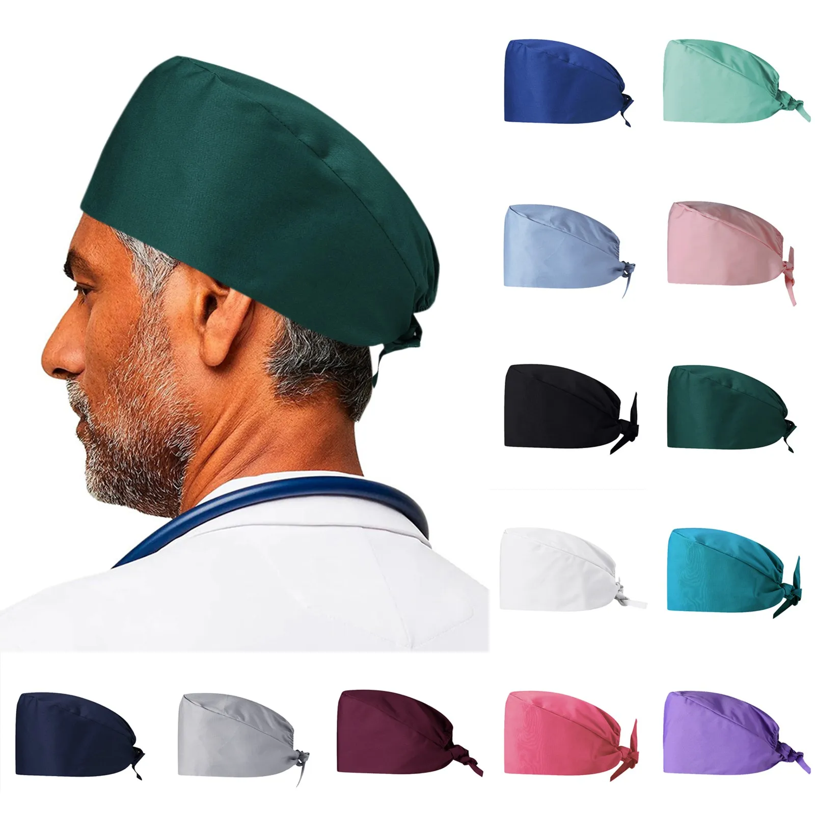 قبعات فرك جراحية قبعة العمل وكالة تهذيب الحيوانات الأليفة العمل الدعك الجمال قبعات العمل مختبر قبعة التمريض Gorro Enfermera النساء والرجال