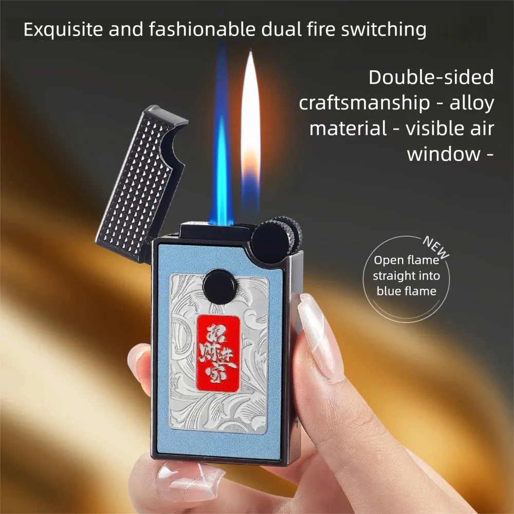 

Wholesale Creative Dual Flame Jet Lighter - Refillable Flint Wheel Windproof Outdoor High-Appearance Igniter