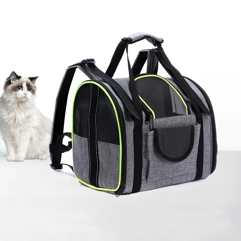 Multifunctional Portable Pet Backpack, 3-in-1, Breathable, Foldable, Travel, Outdoor, Cat and Dog Bag