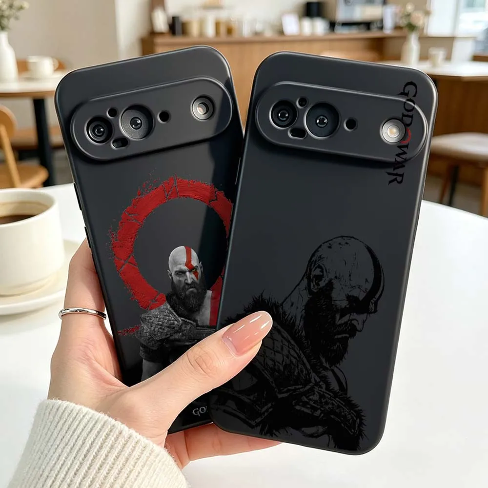 Anime G-God of War K-Kratos Silicone Cover For Google Pixel 6 6A 7 7A 8 8A 9 10 10A Pro XL 2024 5G Black Soft Phone Case