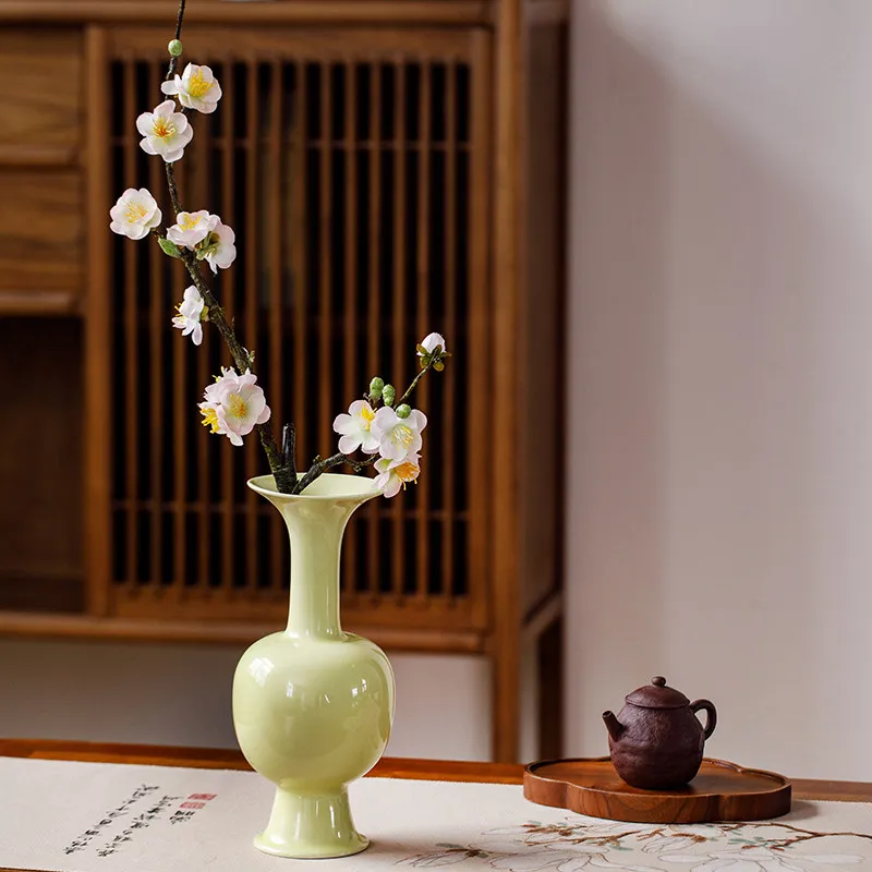 Jingdezhen flower arrangement ceramic vase Chinese style ornament living room home decorations retro study desktop flower vase