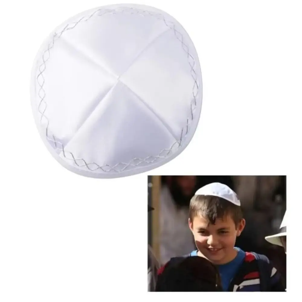 Durable Round Dome Kippah Cap Smooth Surface Satin Fabric Yarmulke Lightweight Skull Cap Daily Wear