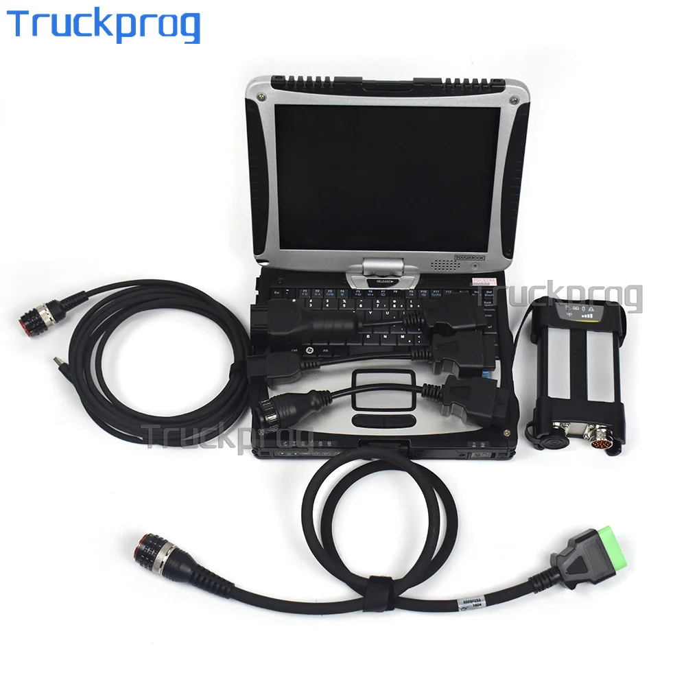 For Vocom II 88894000+V2.8 PTT dev2 VOCOM 2 for truck excavator loader diagnostic tool+CF19 laptop