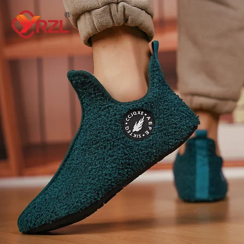 YRZL 2024 Women Slipper Men Shoes Snow Woman Flats Women Shoe Keep Warm Ladies Soft Plush Cotton Loafer Mujer Winter Shoes Women