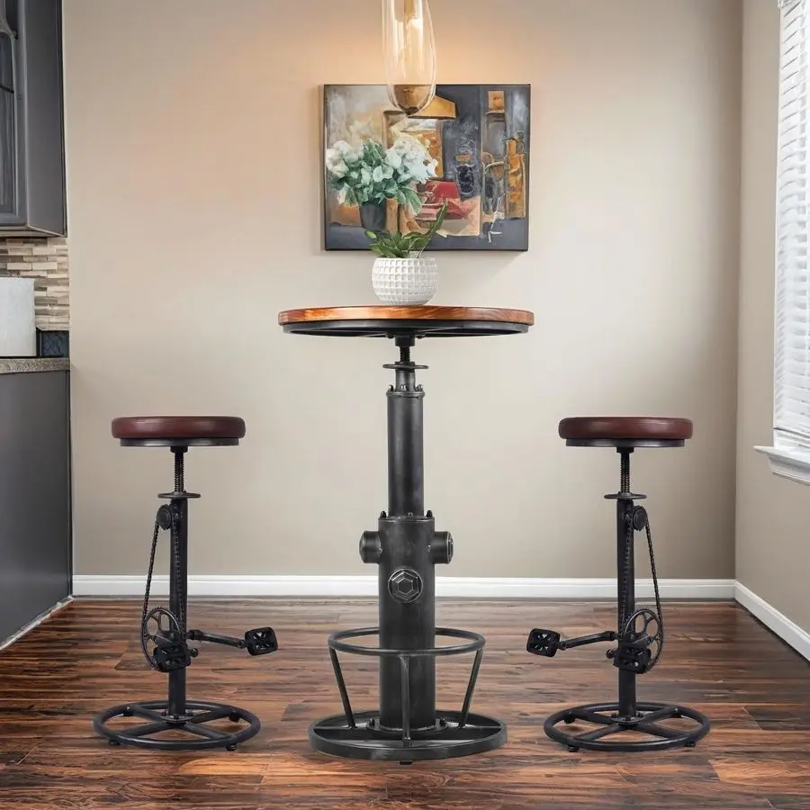 Bar Stools Swivel PU Seat 2937inch Height Adjustable Extral Tall Bicycle Stool with Bikepedal Kitchen Island Counter Stool Shop