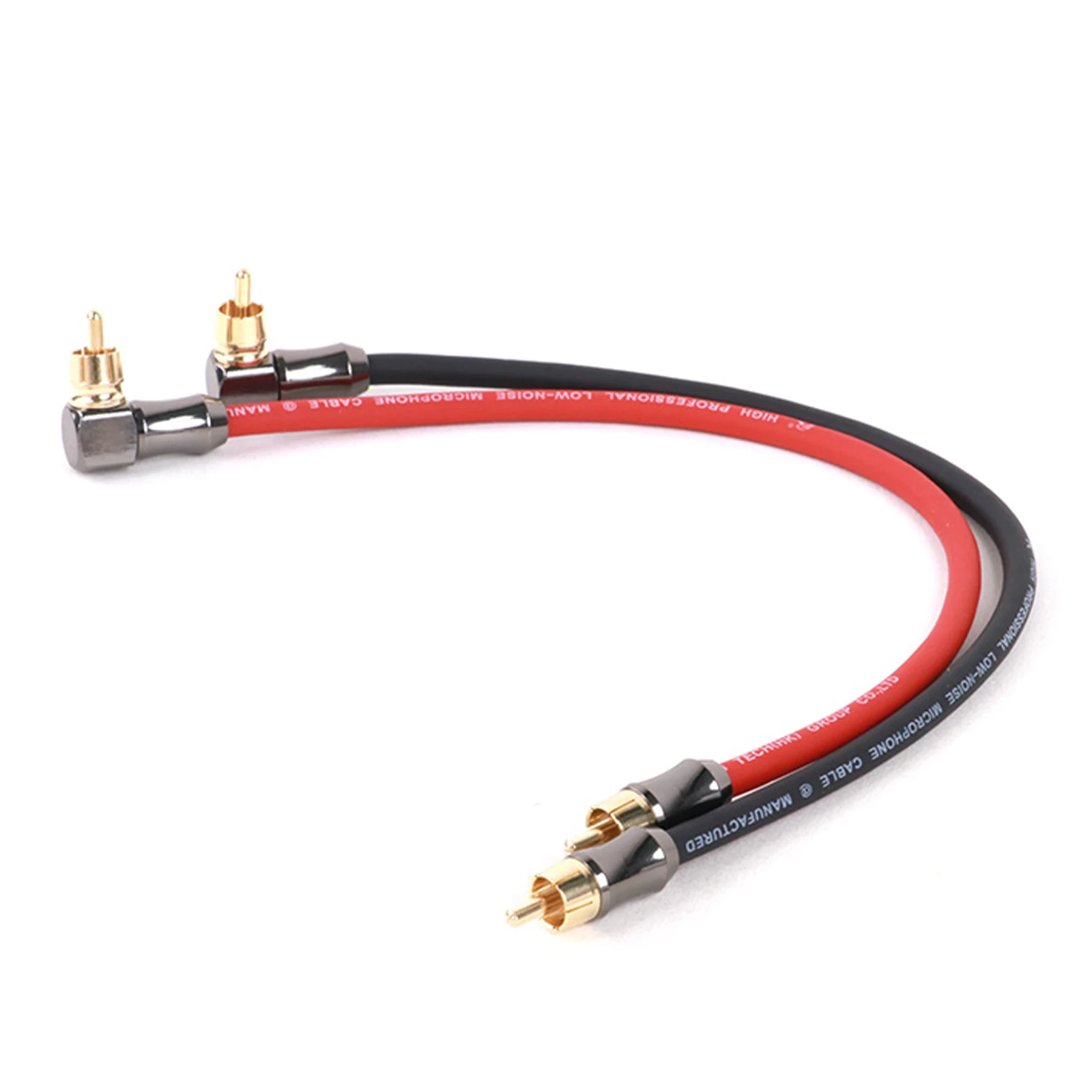 1 Pair Right Angle 2 RCA Audio Cable