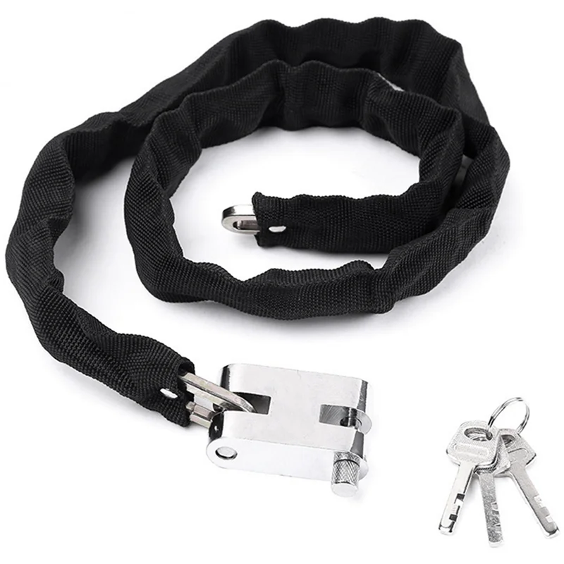 

2X Bike Lock 101CM Metal Anti-Theft MTB Road Bike Heavy Duty Safety Lock Motorcycle Padlock Bicycle Chain Lock With Key
