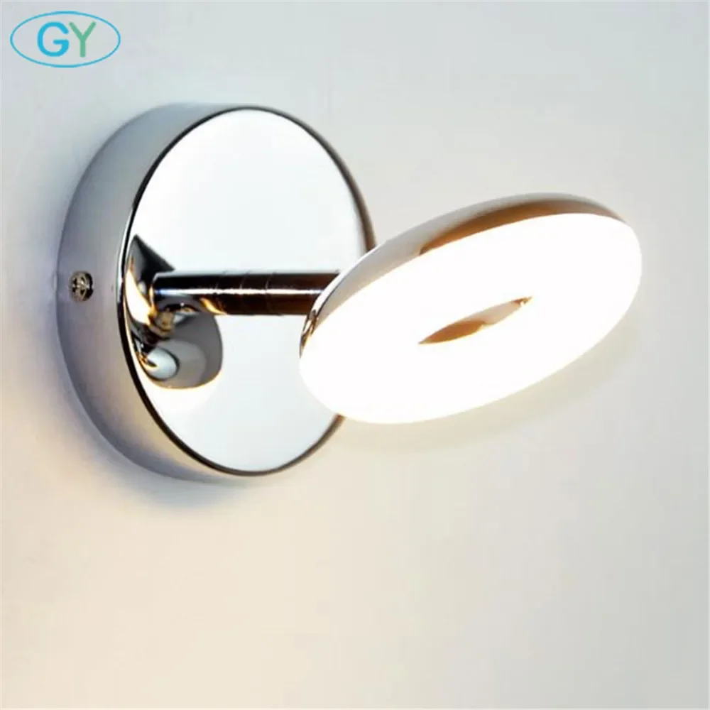 

Modern minimalist 5W LED wall lamp bedside reading adjustment angle lights 3000K 4000K 6000K mirror front lamp bathroom lighting