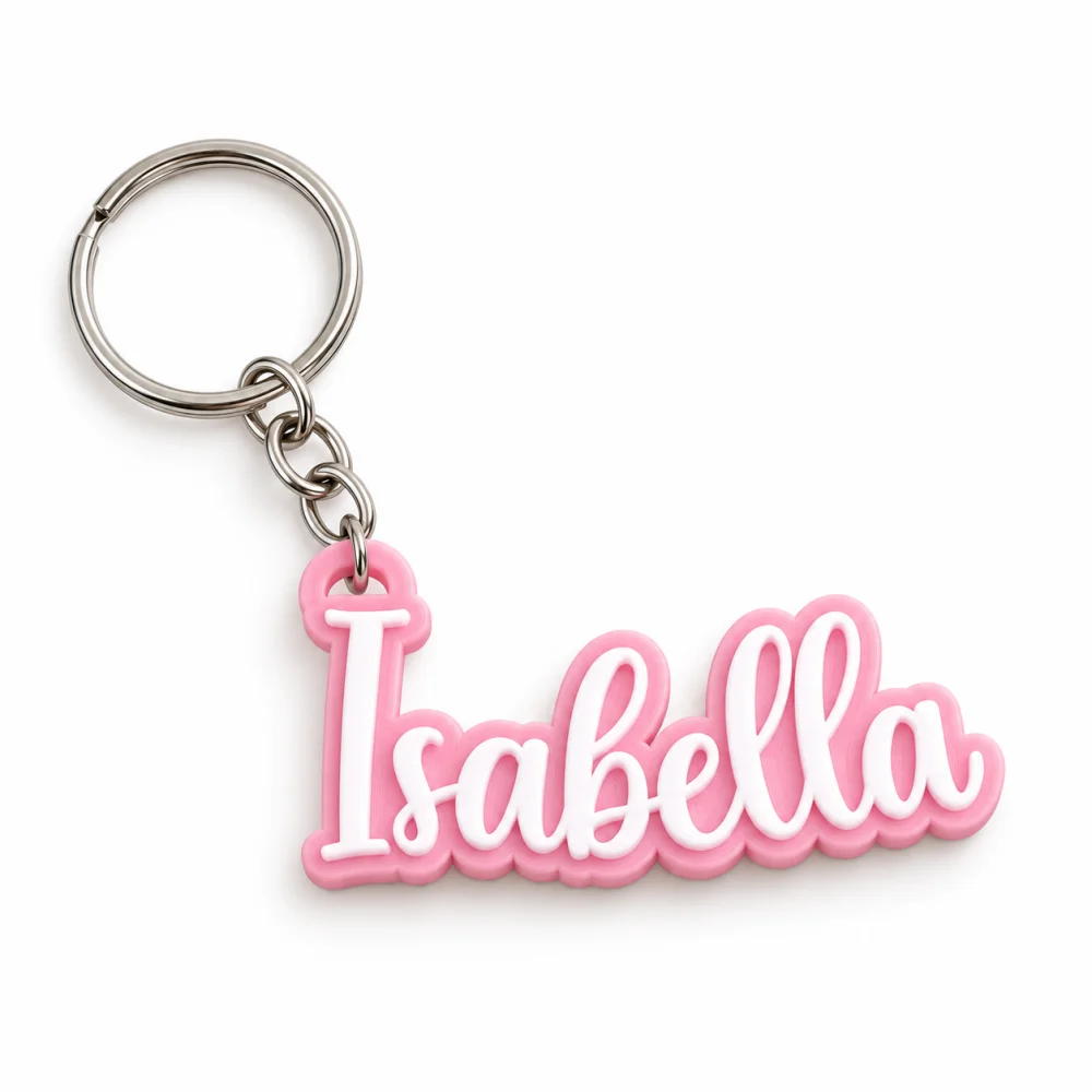 Personalized 3D Printed Name Keychain, Heart Accent