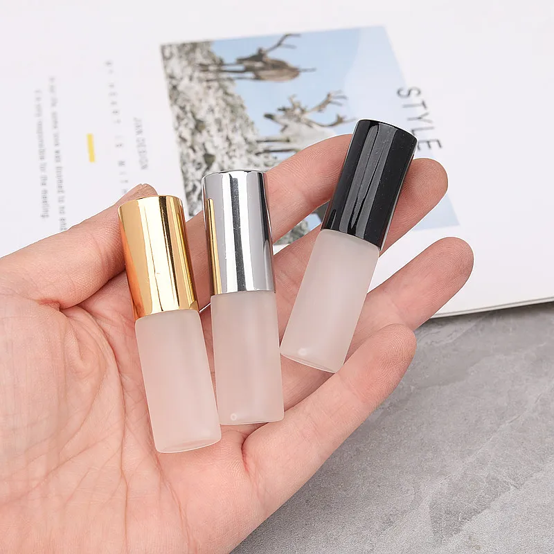 5ml Portable Mini Glass Refillable Perfume Bottle Clear Frosted Spray Empty Cosmetic Containers Atomizer Sample Vials For Travel