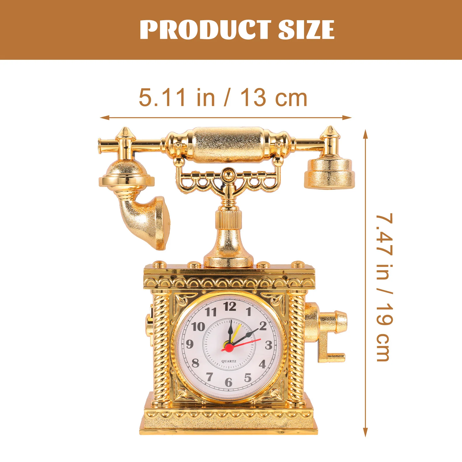 ساعة هاتف ريترو Abs هاتف عتيق للعب الأدوار التفاعل مكتب التعلم ديكور ديكور مكتب المنزل صغير #5