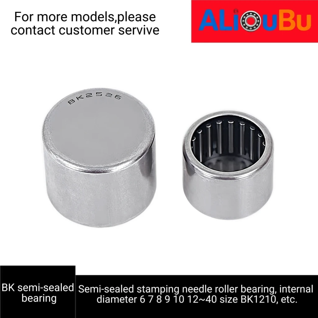 Semi-closed sealed stamping needle roller bearing, inner diameter 6 7 8 9 10 12 14 15 16 17 18~40 size BK0408~BK1210,BK4020 etc