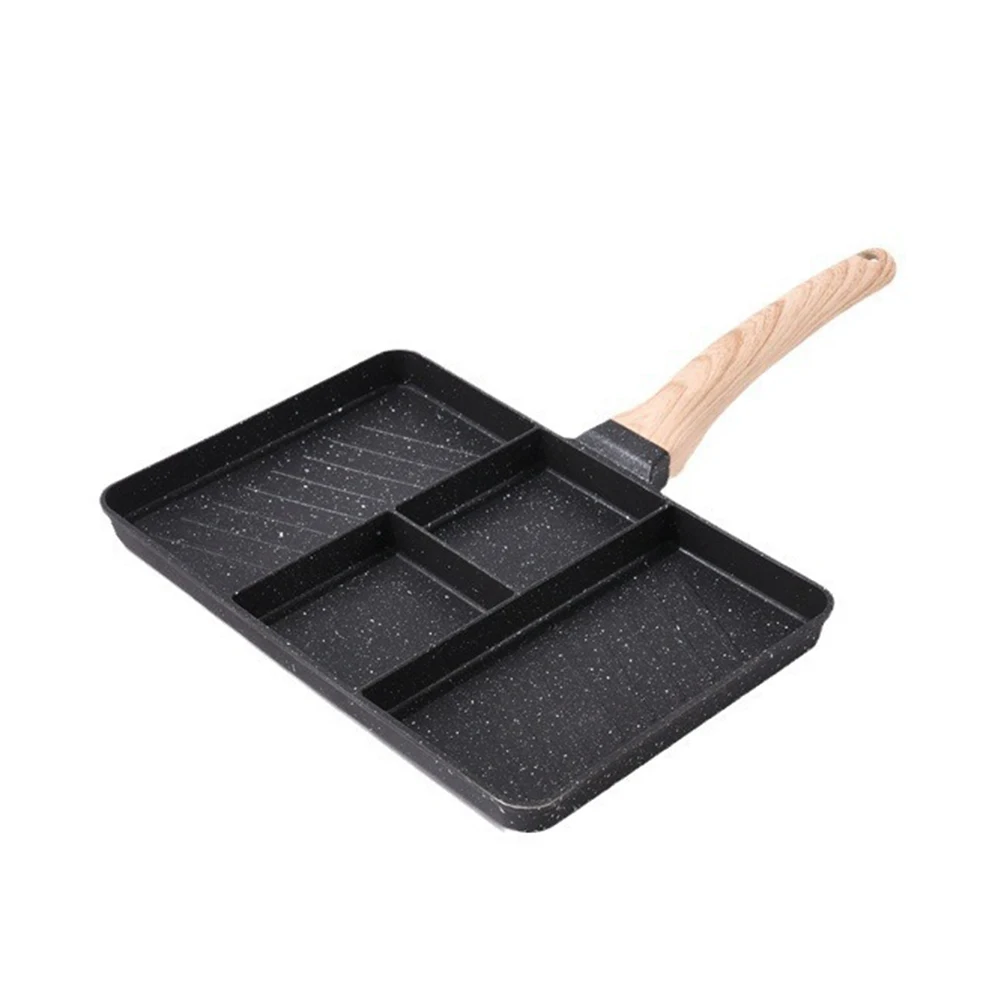 Breakfast Cooking White for maifan Stone Pan Four-cavity Design Even Heat Distribution Sturdy Build For Eggs For Steak