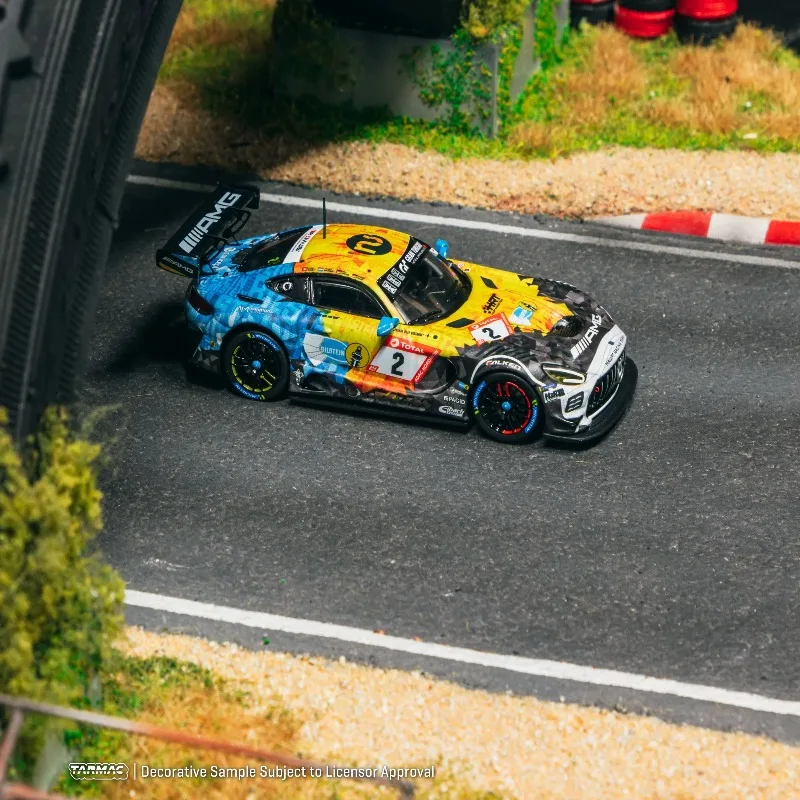 TW 1:64 AMG GT3 24 ساعة رقم. 2 نموذج سيارة مصنوع من خليط معدني محاكاة، لعبة للأولاد، زخرفة قابلة للجمع للبالغين. #5