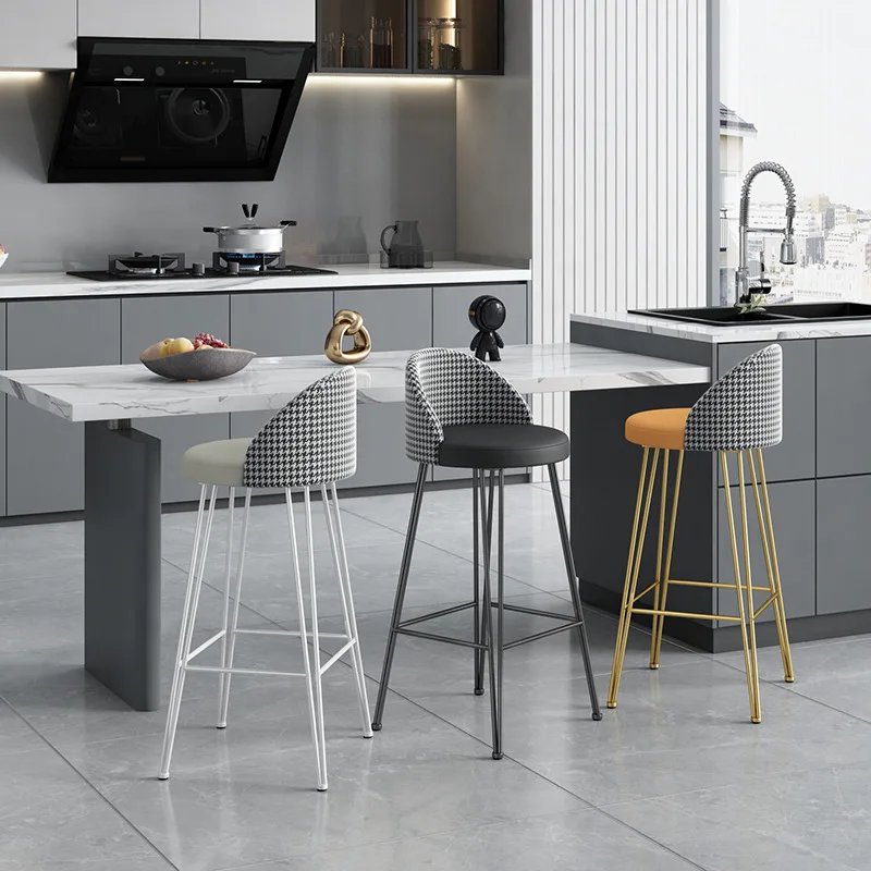 Internet celebrity light luxury ins bar chair home backrest bar chair Nordic high stoolfront bar stool fashionable high chair