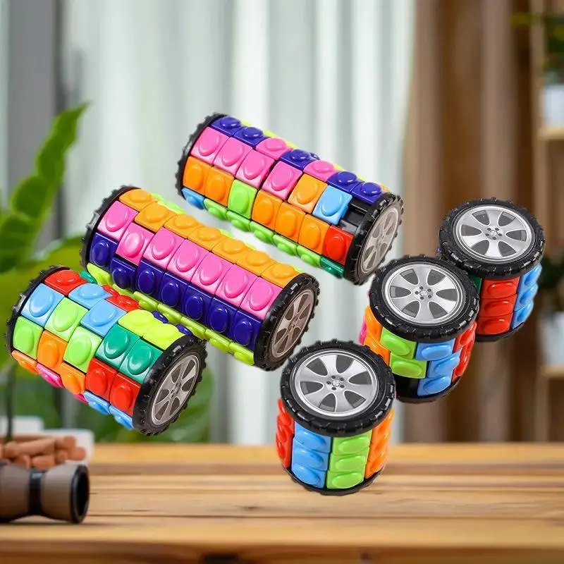 1Pcs Spinning Wheel Develop Wisdom DIY Barrel Puzzle 3D Corn Stack Game 3/5/7 Tiers Cylinder Relaxation Toy