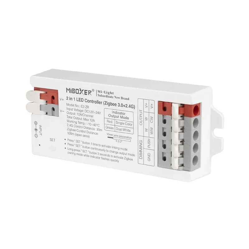 Miboxer Zigbee LED Strip Controller, cor única, duplo branco, RGB, RGBW, RGBCCT, DC12 ~ 24V, 3.0 + 2.4G